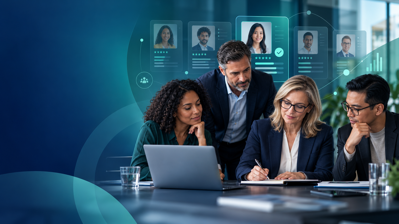 Hiring leaders reviewing an AI-supported recruitment decision